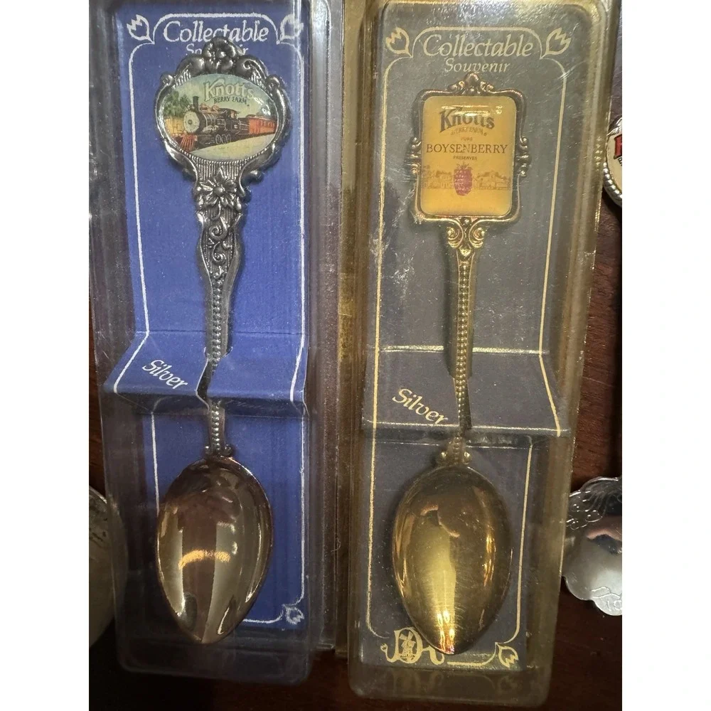 Souvenir Spoons Lot Some Silver Plate California Theme Parks Knotts Disneyland +